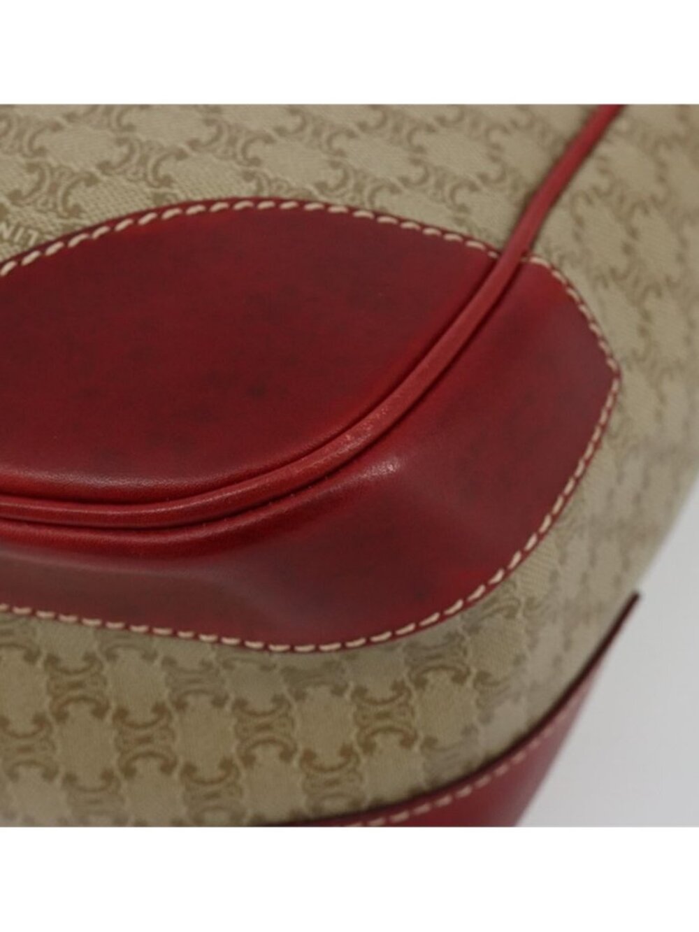 Authentic CELINE Macadam Canvas Shoulder Bag PVC Leather Beige Gold - Picture 14 of 16